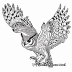 Dynamic Flying Owl Coloring Pages 2