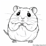 Easy-to-Color Hamster Coloring Pages 1
