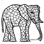 Elaborate Elephant Mosaic Coloring Pages for Adults 4
