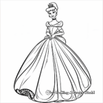 Elegant Cinderella at the Royal Ball Coloring Pages 1