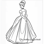 Elegant Cinderella at the Royal Ball Coloring Pages 2