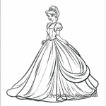 Elegant Cinderella at the Royal Ball Coloring Pages 3