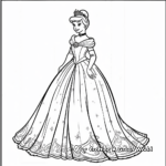 Elegant Cinderella at the Royal Ball Coloring Pages 4