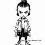 Eleven's Powers Depicting Coloring Pages from Stranger Things 4