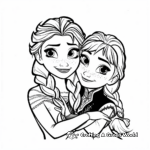 Elsa and Anna: Sister Love Frozen Coloring Pages 3