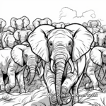 Energetic Elephant Herd Coloring Pages 1
