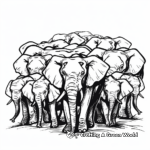 Energetic Elephant Herd Coloring Pages 3