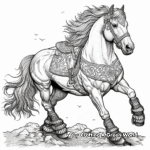 Epic War Horse Coloring Pages 2