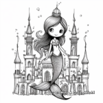 Ethereal Underwater Palace Siren Mermaid Coloring Pages 1