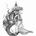Ethereal Underwater Palace Siren Mermaid Coloring Pages 2