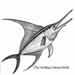 Exquisite Black Sailfish Coloring Pages for Adults 2