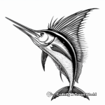 Exquisite Black Sailfish Coloring Pages for Adults 4