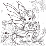 Fairy and Her Pet Dragon Coloring Pages 2