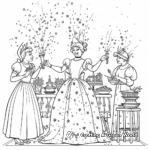 Fairy Godmother Magic Scene Coloring Pages 1