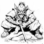 Fantasy Ninja Coloring Pages: Elves, Dwarves, and Orks 3