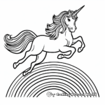 Fantasy Unicorn Jumping Over a Rainbow Coloring Pages 3