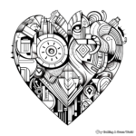 Fascinating Abstract Heart Coloring Pages 2