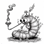 Fascinating Caterpillar Smoking Hookah Coloring Pages 3