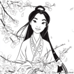 Folk Tale Inspired Mulan Coloring Pages 2