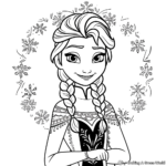 Frozen Fever Anna and Elsa Coloring Pages 2