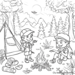 Fun-filled Camping Trip Coloring Pages 2