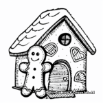 Gingerbread House and Man Coloring Pages 1