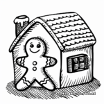 Gingerbread House and Man Coloring Pages 2