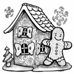 Gingerbread House and Man Coloring Pages 3
