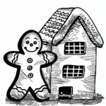 Gingerbread House and Man Coloring Pages 4