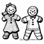 Gingerbread Man and Woman Coloring Pages 1