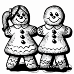 Gingerbread Man and Woman Coloring Pages 3