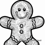 Gingerbread Man in Winter Scene Coloring Pages 2