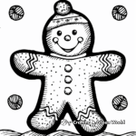 Gingerbread Man in Winter Scene Coloring Pages 3