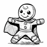 Gingerbread man superhero coloring pages 1