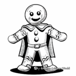 Gingerbread man superhero coloring pages 2