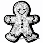 Gingerbread Man with Frosting Detail Coloring Pages 1