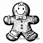 Gingerbread Man with Frosting Detail Coloring Pages 2