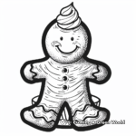 Gingerbread Man with Frosting Detail Coloring Pages 3
