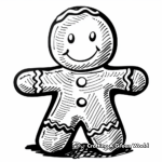 Gingerbread Man with Frosting Detail Coloring Pages 4