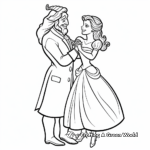 Grand Ballroom Dance with Beauty and Beast Coloring Pages 1