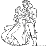 Grand Ballroom Dance with Beauty and Beast Coloring Pages 2