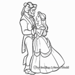 Grand Ballroom Dance with Beauty and Beast Coloring Pages 3