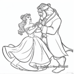 Grand Ballroom Dance with Beauty and Beast Coloring Pages 4