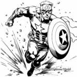 Heroic Avenger: Captain America in Team Coloring Pages 1