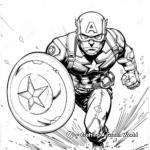 Heroic Avenger: Captain America in Team Coloring Pages 3