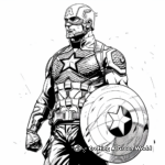 Heroic Avenger: Captain America in Team Coloring Pages 4