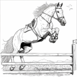 Horse in Action: Jumping Horse Coloring Pages 3