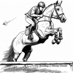 Horse in Action: Jumping Horse Coloring Pages 4