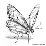 Hyper-Realistic Glasswing Butterfly Coloring Pages 4