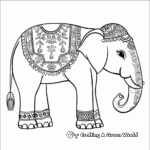 Indian Elephants with Beautiful Decorations Coloring Pages 1